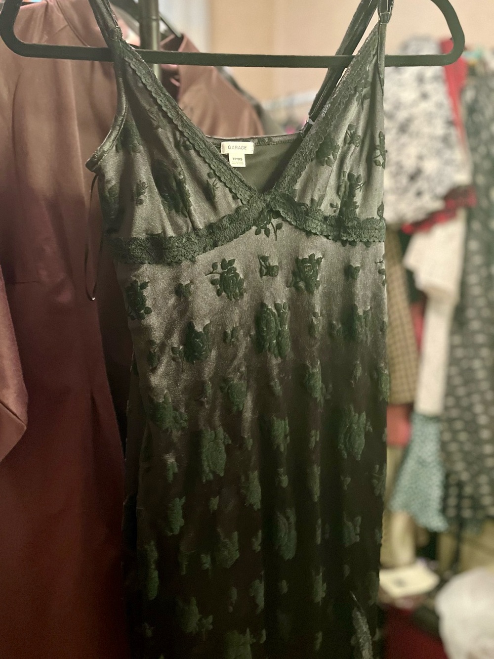 Garage Black Floral Burnout Lace Dress